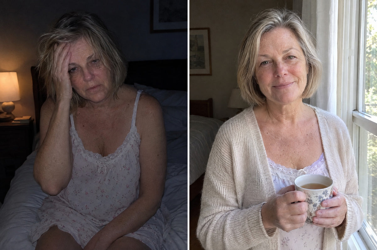 Before: wide awake at 3:12 a.m. After: sleeping through until morning light